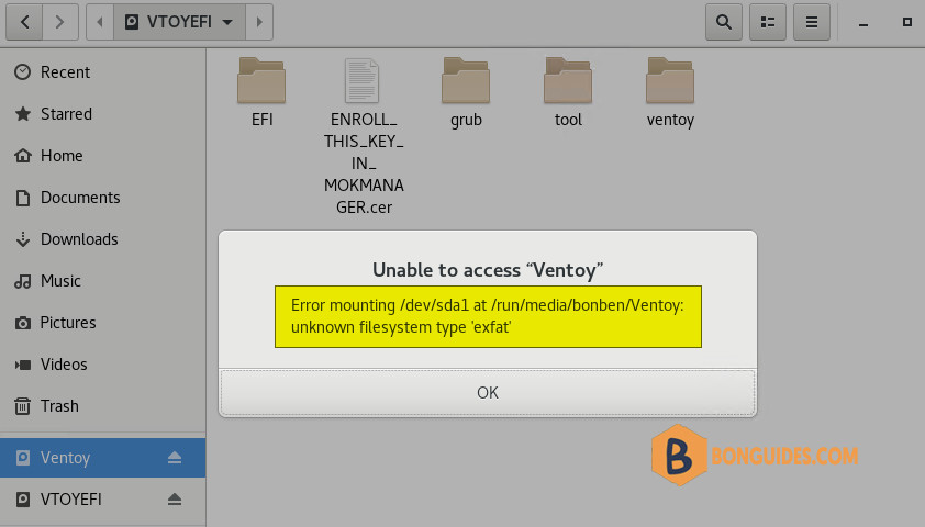 How to Fix Error Mounting Unknown FileSystem Type ExFAT in Linux