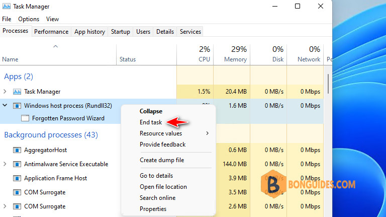 Fix Create a Password Reset Disk Link Not Working in Windows 10