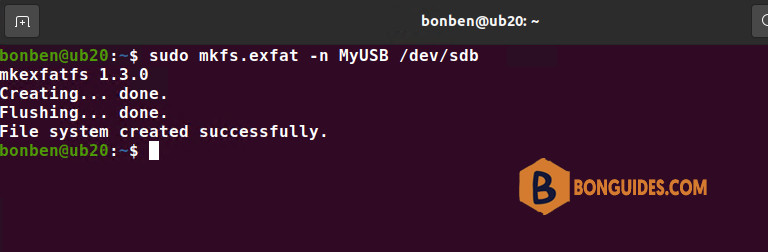 How to Format a USB Stick using exFAT on Linux