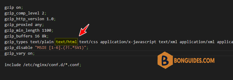 Warn Duplicate MIME Type text/html in /etc/nginx/nginx.conf