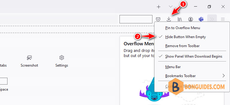 How to Always Show Downloads Button in Mozilla Firefox Toolbar